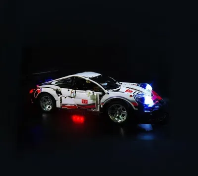 LED Licht Beleuchtung SET Akku Box passend für Lego Porsche 911 RSR 42096 – Produktansicht