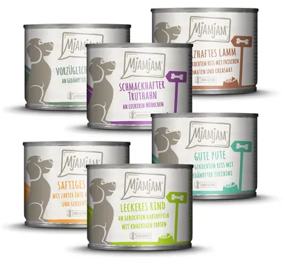 Zdjęcie produktu dla MjAMjAM 6x200g mix pack mokra karma dla psów różne odmiany bezzbożowe