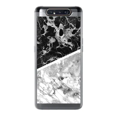 Produktbild von MuchoWow® Handyhülle Schutzhülle Hülle für Samsung Galaxy A80 Marmor - Schwarz - Weiß - Luxus Silikon Softcase Handy Hülle - Schutzdeckel