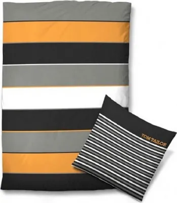 Tom Tailor 0009684-821 Fein-biber Bettwäsche Orange Schwarz 135 x 200 cm