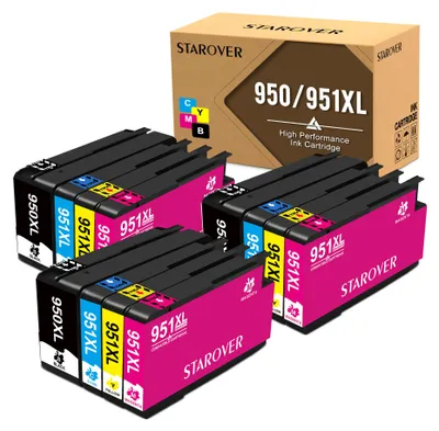A product shot of multiple ink cartridges and their packaging.