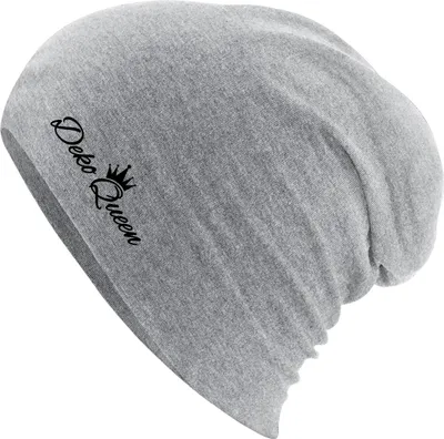 Produktbild von Huuraa Beanie Deko Queen Krone Heather Grey One Size Baumwolle und Elasthan Mütze Geschenkidee