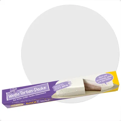 Produktbild von BackDecor Tortendecke weiß aus Zucker, Ø 36 cm