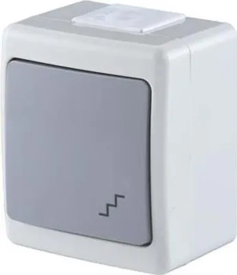 Produktbild von Aufputz Lichtschalter Wechselschalter IP44 Farbe Grau 10A 230V serie BETA