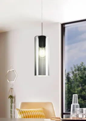 Image de Eglo 98694 SELVINO E27 Lampe à suspendre Ø100mm noir-transparent