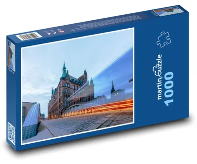 Zdjęcie produktu dla Puzzle 1000 Hamburg - Speicherstadt, most - martinpuzzle
