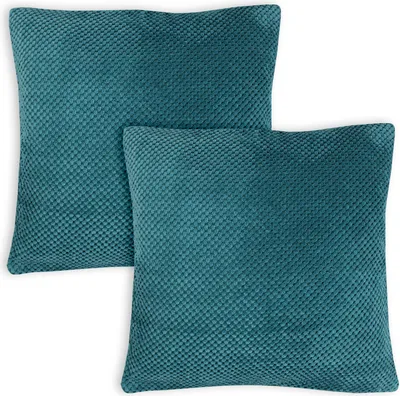 Produktbild von Kissenbezug 2er Set 60x60 cm Petrol Dekokissen Kissenhülle Waben Kissen Chenille Webstruktur