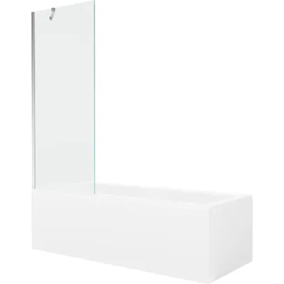 Obrázek produktu pro Mexen Cubik obdélníková vana 150 x 70 cm s pláštěm 1-křídlovou zástěnou 70 cm, Průhledné, Chromovaná - 550315070X9507000001