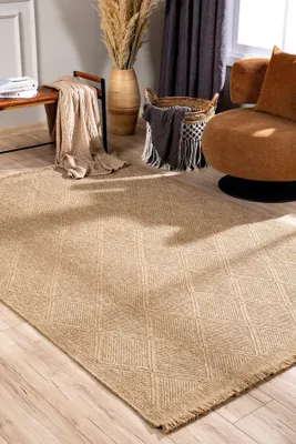 Produktbild von Teppich Kurzflor Naturfaser-Optik Modern Creme Natur, 200x290 cm