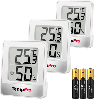 Obrázok produktu pre ThermoPro TP49W-3, digitálny teplomer a vlhkomer, balenie po 3 kusy, biela farba