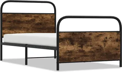 Produktbild von vidaXL Bettgestell ohne Matratze 90x190 cm Räuchereiche Holzwerkstoff