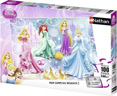Image de Puzzle 100 Pièces, Princesses Disney Étincelantes, Trieurs de Pièces, 36 x 26 cm, Nathan