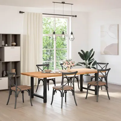Obrázok produktu pre vidaXL Nohy jedálenského stola čierne 2 ks 80x(72-73) cm oceľ