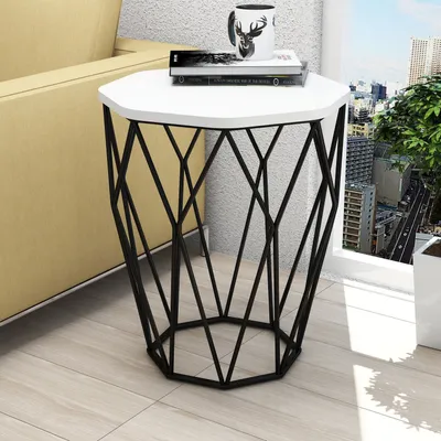 Produktbild von Skye Decor, Sofya - White, Beistelltisch, Weiß, 100 % MELAMINBESCHICHTETE SPANPLATTEN, 46 x 46 x 57 cm