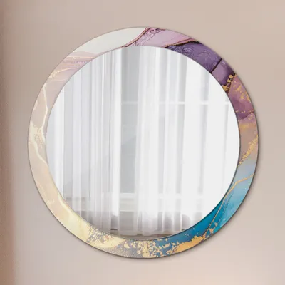 Produktbild von Ø90cm Modern Spiegel - Wandspiegel Wandmontage- Schlafzimmer - Marmor Stein