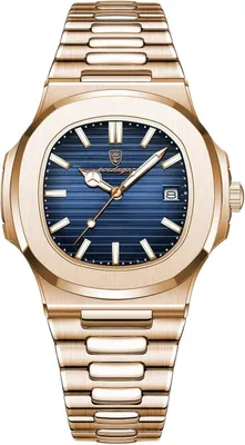 Produktbild von Herren Quarzuhr mit Edelstahlarmband Quadratisches Design, Leuchtzeiger, Datumsanzeige, 3ATM Wasserdicht Business Armbanduhr