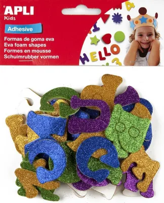Image de Plan de forme en mousse Apli. alphabet pailleté/50 pièces