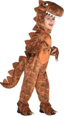 T-Rex Kostüm Spike für Kinder 3-8 Jahre braun Dinosaurier Tier Fasching Karneval Mottoparty Kinderfasching Kindergeburtstag Dino Dinokostüm