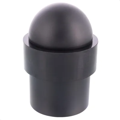 Produktbild von WAGNER Bodentürstopper DOM - Ø 35 x 50 mm, Metall Edelstahloptik, Kautschuk schwarz, inkl. Montagematerial - 15517411