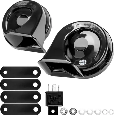 Obrázok produktu pre alca® Horn high-low 12 V elektrický 480 Hz / 410 Hz frekvencia 110 dB hlasný čierna farba univerzálny pre mnohé vozidlá certifikát EÚ