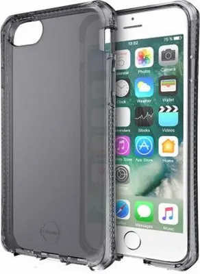 Produktbild von Itskins, Spectrum-verstärkte Apple iPhone SE 2022/SE/8/7/6S/6-Hülle, Schwarz transparent