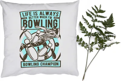 Produktbild von MuchoWow® Zierkissen Sofakissen Wohnzimmer Dekokissen 40x40 cm Bowling - Zitate - Jahrgang - Foto Kissen - Schlafzimmer Dekoration