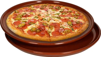 Produktbild von Pizzateller Tonware 2er Set 2,5xØ32cm Mediterran Glasiert Unikat Handarbeit Antik/Vintage Wikinger