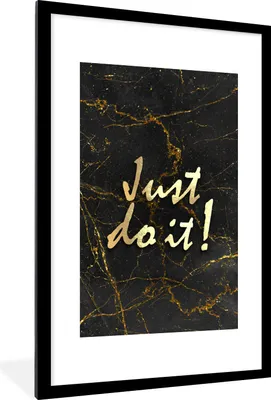 Produktbild von MuchoWow® Gerahmtes Poster Zitat - Motivation - Marmor 60x90 cm - Poster mit Schwarzem Bilderrahmen Wandposter Rahmen Foto Bilder - Dekoration - Wandposter Wohnzimmer - Hochwertig