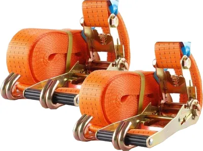Produktbild von 2x Profi Ratschen Spanngurt Spanngurte Zurrgurt 2-tlg 8m 4t 4to 4000kg ORANGE