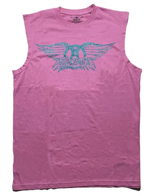 Obrázek produktu pro Aerosmith Glitter Print Logo Embellished Pink M Tričko