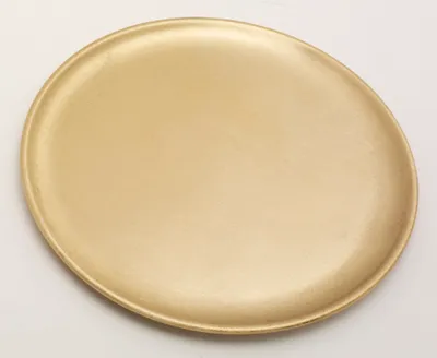 Produktbild von Kerzenteller, Dekoteller Messing Gold matt satiniert Ø 19 cm ideal für Kerzen, Taufkerzen, Hochzeitskerzen