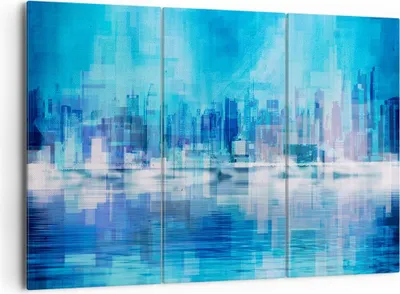 Produktbild von Bild auf Leinwand - Leinwandbild - Stadt Aussicht Wasser - 165x110cm - Wand Bild - Wanddeko - Leinwanddruck - Bilder - Kunstdruck - Wanddekoration - Leinwand bilder - Wandkunst - CE165x110-3488