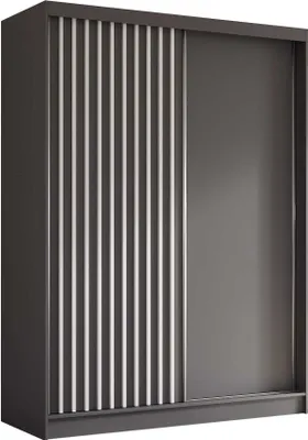 Produktbild von AGMAT Schwebetürenschrank Nevada, Kleiderschrank mit 2 Türen, Moderne Garderobe in Farbe: Graphit, Schrank in Größe: 160 x 216 x 61 cm