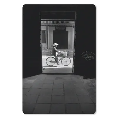 Produktbild von MuchoWow® Mauspad Mousepad Tür - Fahrrad - Straße - Architektur 18x27 cm - Mousepads - Maus Mat - Pad - Mausunterlage