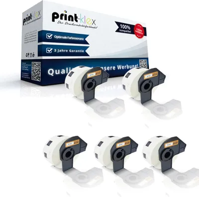 Produktbild von Print-Klex 5x Kompatible Etiketten-Rollen kompatibel mit Brother P-Touch DK-11219 P-Touch QL 580 Series QL 650TD QL 700 QL 710W QL 720NW DK11219 12 mm 1200 Label 24mm Runde Adress Etiketten Label Office Serie