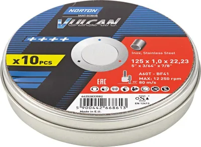 Immagine prodotto di Disco da taglio 10x Vulcan Inox 125x1.0 mm
