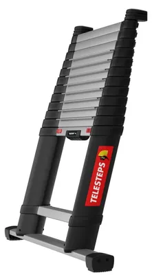 Teleskopleiter mit Stabilisator, 4,1 m, Alu, 13 Stufen