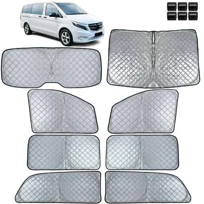 Für Mercedes Vito W447 2014-2023 Sonnenschutz Verdunklung 8-teilig Thermo in der Farbe von Carparts-Online GmbH