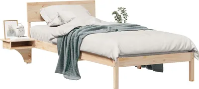 Immagine prodotto di vidaXL Struttura letto con testiera marrone 80 x 200 cm in legno di pino massiccio