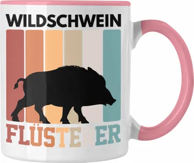 Produktbild von Trendation - Jäger Tasse Geschenk Wildschwein Flüsterer Lustige Geschenkidee für Jagd Jagen (Rosa)
