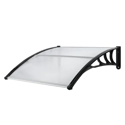 Produktbild von Haustürvordach Überdachung Haustür aus Aluminium und Polycarbonat Haustürdach Vordach Haustür Türdach Pultbogenvordach Pultvordach 120 x 80cm