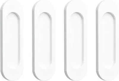 Immagine prodotto di Maniglie ovali per porte scorrevoli, in alluminio, autoadesive, 4 pezzi, 150 mm, bianche.
