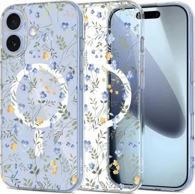 Obrázek produktu pro Pouzdro Tech-Protect Flexair Magsafe pro Iphone 17- Daisies With Leaves