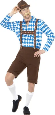 Produktbild von Bayrisches Trachtenkostüm für Herren braun-blau-weiss - XL
