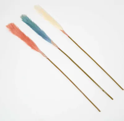 Produktbild von HOMESCAPES 3er-Set Kunstzweige buntes Pampasgras – je 78 cm, blau, gelb & orange