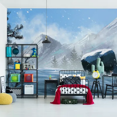 Produktbild von Muralo XXL Selbstklebende FOTOTAPETE Winterlandschaft Berge 3D Effekt (B) 315 cm x (H) 210 cm Tapete Wandtapete KINDERZIMMER SPIELZIMMER 4814