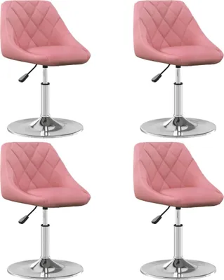 Image de Chaises à manger pivotantes lot de 4 Rose Velours