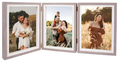 Obrázek produktu pro Dřevěné fotorámky, skládací, rozměry 13 x 18 cm, vhodné pro rodinné fotografie