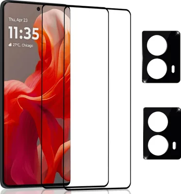 Produktbild von 2-Pack Motorola G85 Displayschutzfolie & 2-Pack Kameraschutz - Gehärtetes Glas 9H - Super Qualität 3D