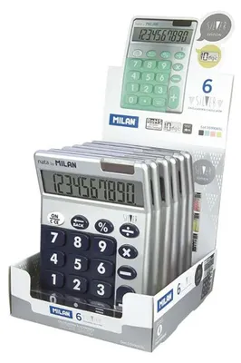 Zdjęcie produktu dla Milan 159906SL, Desktop, Wyświetlacz kalkulatora, 10 cyfr(y), Bateria/Energia słoneczna, Wielobarwny